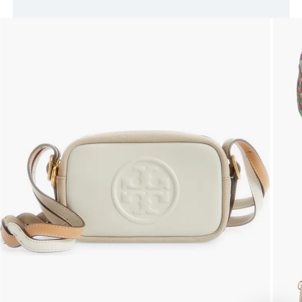 LIKE NEW Tory Burch Perry Bombe Leather Mini Crossbody Bag